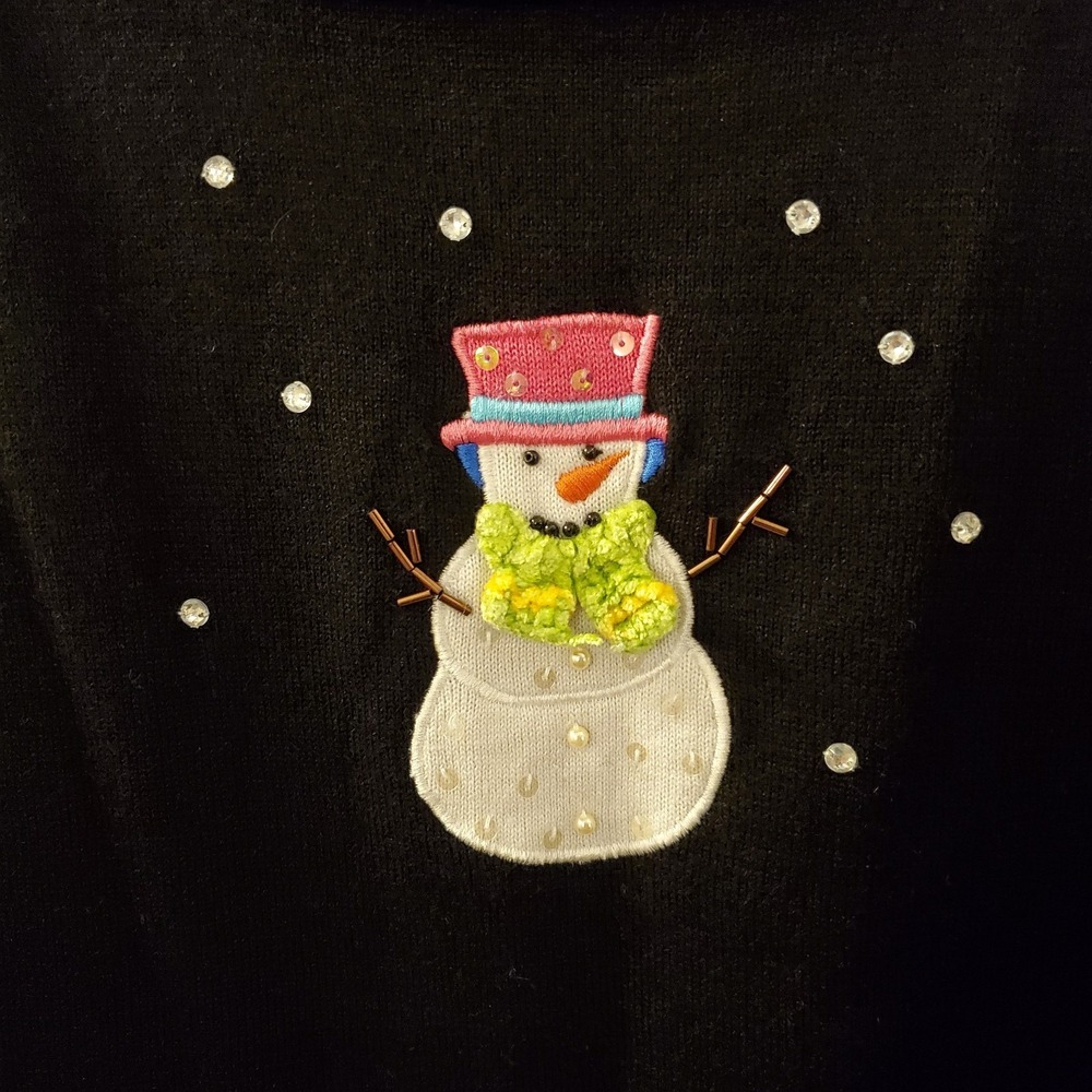 The Quacker Factory sz 3X Christmas shirt snowman short slv festive holiday - Picture 2 of 9